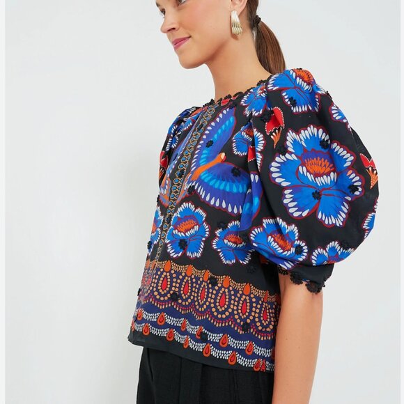 Ainika Sparkle Black Short-Sleeve Blouse -NWT - Picture 4 of 7